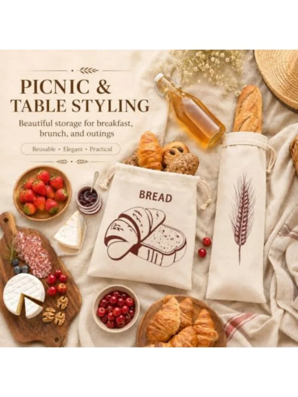 20 Pcs Linen Bread Bags for Sourdough Storage & Freshness - Eco-Friendly Bulk